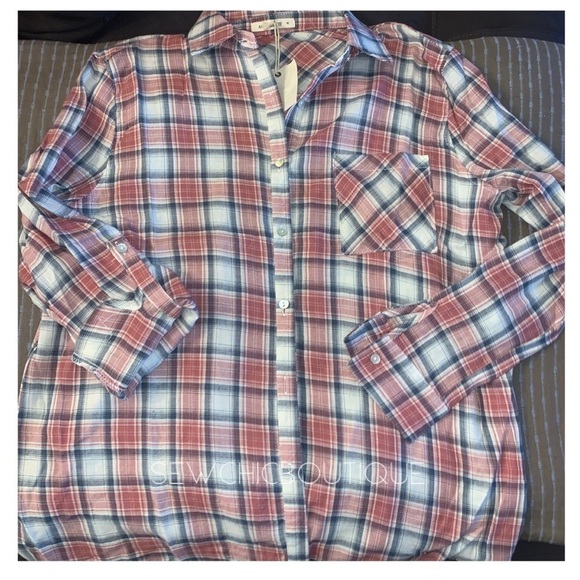 Vintage Plaid Button Down Shirt Mauve - Picture 4 of 6